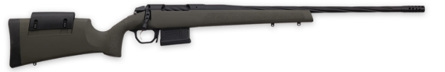 Picture of Weatherby 307 Range Xp 280 Ackley Improved 5+1 24" Fluted, Black Barrel/Rec, Od Green Synthetic Stock With Adj. Cheek Rest, Accubrake Muzzle Brake, Triggertech Trigger 