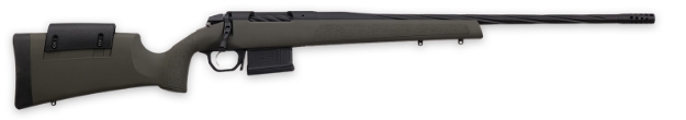 Picture of Weatherby 307 Range Xp 7Mm Rem Mag 5+1 26" Fluted, Black Barrel/Rec, Od Green Synthetic Stock With Adj. Cheek Rest, Accubrake Muzzle Brake, Triggertech Trigger 