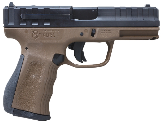 Picture of Citadel Centurion 9Mm Luger 14+1 4" Black Barrel, Black Aluminum/Optic Ready/Serrated Slide, Bronze Textured Polymer Frame & Polymer Grips 