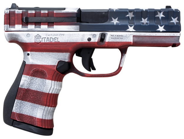 Picture of Citadel Centurion 9Mm Luger 14+1 4" Black Barrel, American Flag Cerakote Aluminum/Optic Ready/Serrated Slide, American Flag Cerakote Textured Polymer Frame & Polymer Grips 