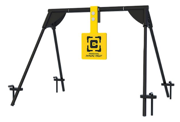 Picture of Caldwell Swinging Rifle Black/Yellow Ar500 Steel Hanging Standing Includes Ground Stakes 