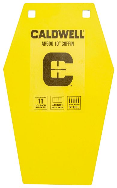 Picture of Caldwell C 10" Coffin Cp4 Yellow Powder Coat Ar500 Steel Hanging 