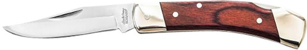 Picture of Uncle Henry Lb5 Smokey Ii Folding Clip Point Plain Stainless Steel Blade 3.70" Wood Handle Includes Sheath 