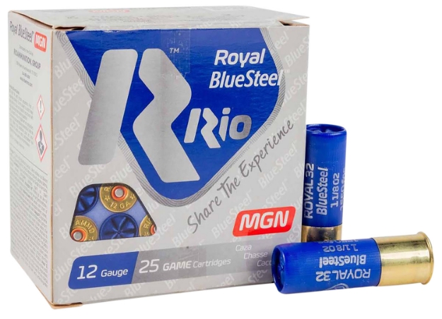 Picture of Rio Ammunition Rbsm322 Bluesteel Royal 12 Gauge 3" 1 1/8 Oz 2 Shot 25 Per Box/ 10 Cs 