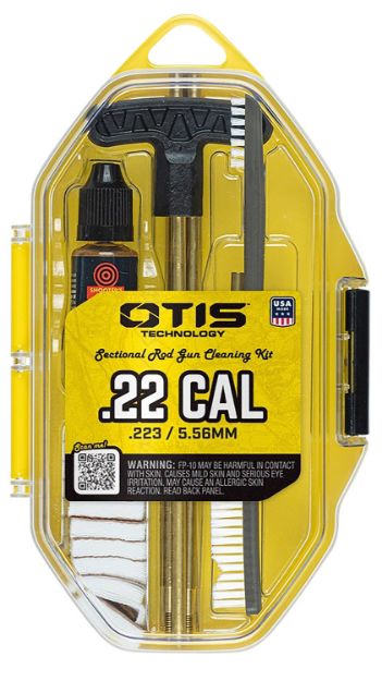 Picture of Otis Fgsrs22 .22 Cal Cleaning Kit For Rifle & Pistol .22 Cal/.223 Cal/5.56Mm Yellow Plastic Box Case 