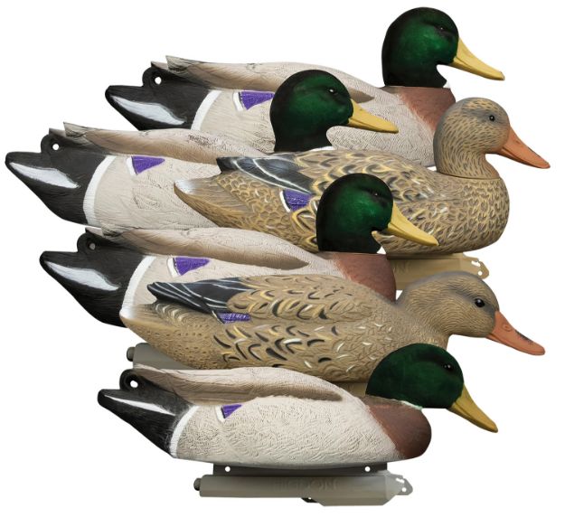 Picture of Higdon Outdoors 16034 Battleship Oversized Mallards Species Multi Color Foam Filled Features Flocked Heads 6 Pack 