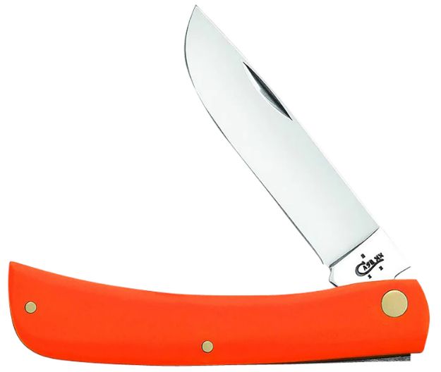 Picture of Case 80512 Sod Buster 3.75" Folding Skinner Plain Mirror Polished Tru-Sharp Ss Blade/Smooth Orange Synthetic Handle 