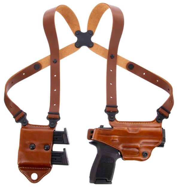 Picture of Galco Mcii820 Miami Classic Ii Shoulder System Fits Chest Up To 56" Tan Leather Harness Fits Sig P320/M17/M18/Taurus G2/G3/G3c Right Hand 