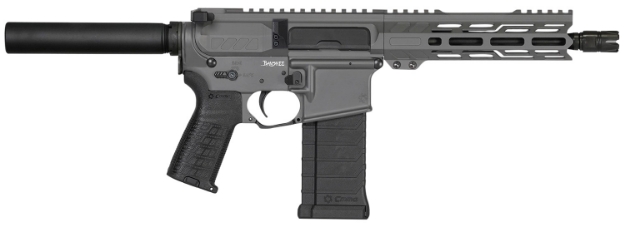 Picture of Cmmg Pe54a8879tng Banshee Mk4 5.7X28mm 40+1 8", Tungsten Gray Rec, Buffer Tube (No Brace), Eml7 M-Lok Handgaurd, Polymer Grip, Zeroed Linear Compensator 