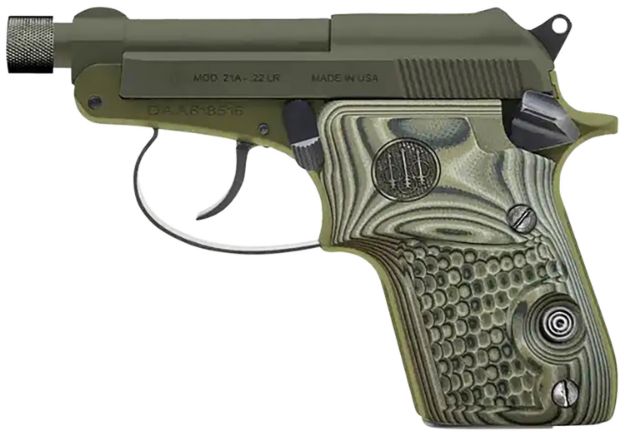 Picture of Beretta Usa Spec0695a 21A Bobcat Kale Slushy Compact Compact 22 Lr 7+1 2.90" Od Green Barrel, Frame & Serrated Slide, Od Green Textured Grips 